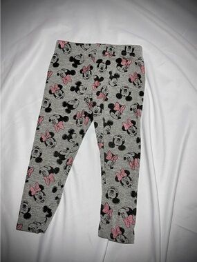 Disney Grey Leggings with Pink Minnie Bow Print